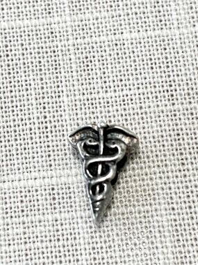 Sterling Silver Caduceus Pandora Style Bead